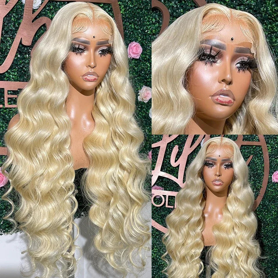 Rosabeauty 13x6 Blonde 613 HD Body Wave Lace Front Human Hair Wigs 5X5 Glueless Ready Wear 13X4 Frontal 250 Density 40 Inch Wig