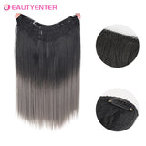 Synthetic Clips In Hair Long Wave Clip In Hair Extension Synthetic Wig Hair Extensions Ombre Gradient color Hairpieces