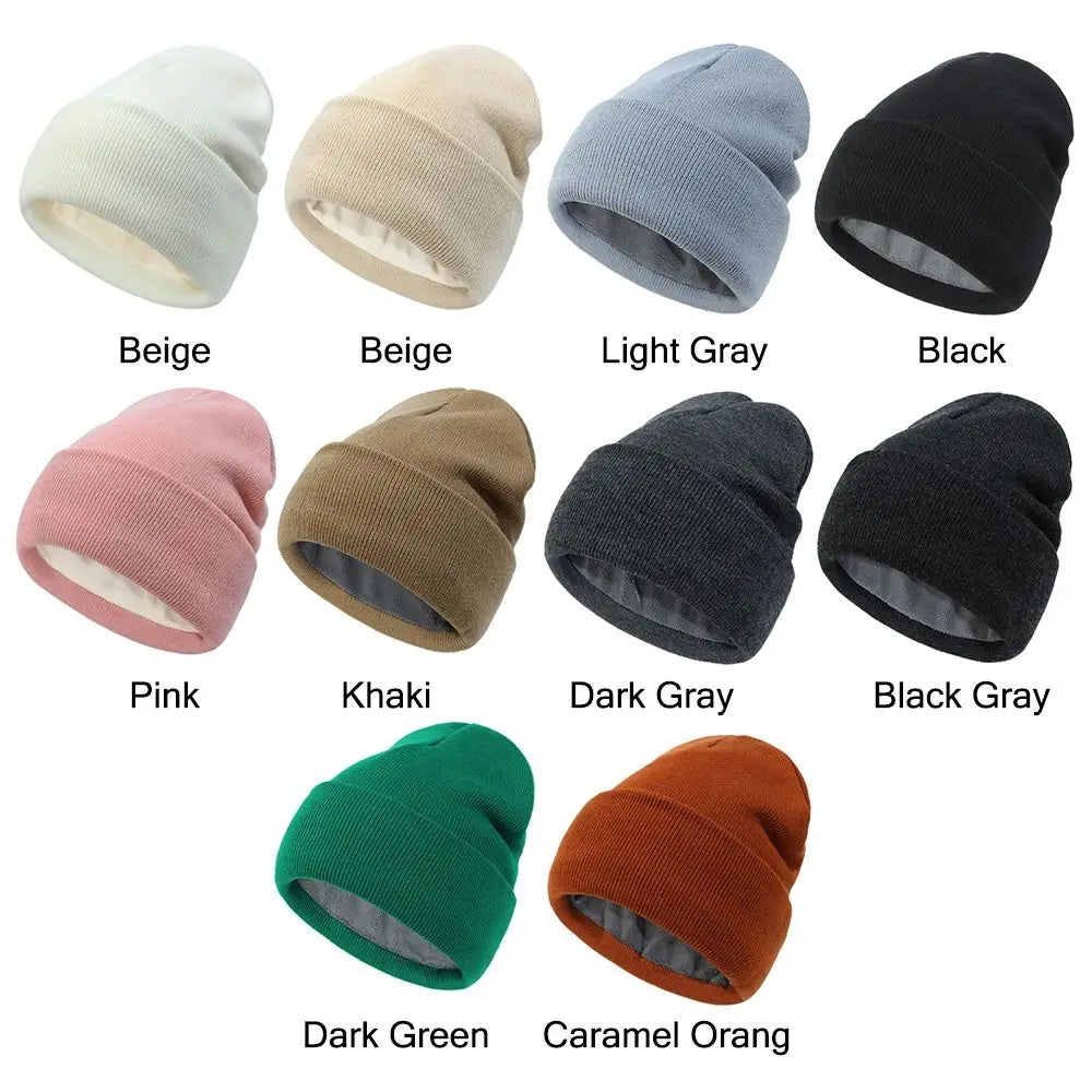 2024 New Unisex Classic Casual Beanie Hat for Men Women Winter Warm Knit Cuffed Beanie Soft Thick Fleece Lined Ski Hats