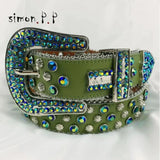 2024 Luxury Strap Men Women Rhinestones Belt Western Bling Bling Crystal Diamond Studded Belts