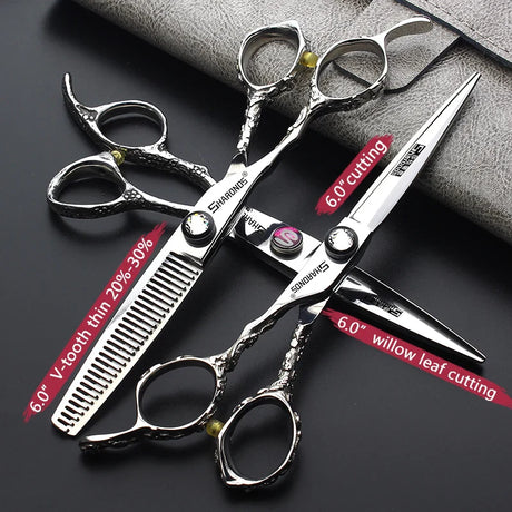 Classic Left Hand Barber Scissors, Exclusive High end Hair Scissor Tools for Hairdressing Professionals, 6-inch Set.