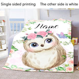 Custom Name Blanket Kawaii Baby Girl Boy Kids Personalized Blankets Cartoon Animal Cute Soft Flannel Throw Blanket Birthday Gift