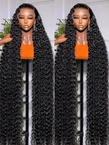 40 42 44 46 Inch Deep Wave 360 HD Lace Frontal Wig Glueless Brazilian Human Hair Curly 13x6 Lace Front Wigs For Women Preplucked