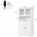 Bathroom cabinet, independent floor standing cabinet with open shelves, large display cabinet with doors, bathroom cabinet