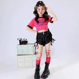 kid Girl Jazz Dance Costume Children Street Hip hop Dance Jazz Kpop Dance Costume for Girls pink Outfit Streetwear Clothes Sets