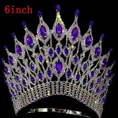 Miss Universe  Wedding Crown Queen Rhinestone Tiara Party Stage Show Hair Jewelry for Pageant