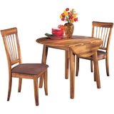 Signature Design by Ashley Berringer Dining Room Round Drop Leaf Table, Rustic Brown