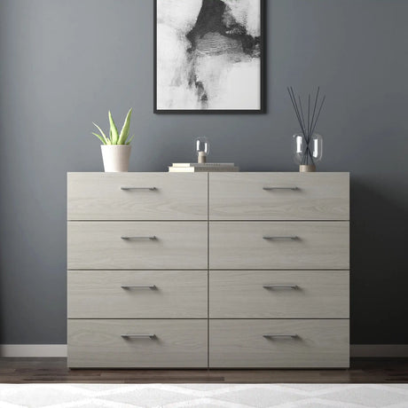 8-Drawer Dresser, Light Gray, dressers for bedroom ，Keep the drawers