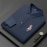 Designer Quality Men's Polo Shirt Autumn Lapel Embroidered Long Sleeved British Business Anti Pilling T-Shirt Trend Fashion Golf