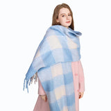 Luxury Cashmere Bright Solid Colors Women Scarf Winter Shawl and Wrap Bandana Pashmina Tassel Female Foulard Thick Blanket