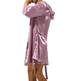 Men's Sleepwear Robe Night Clothes Silk Kimono Bathrobe Men Hooded Szlafrok Pajamas Peignoir Sleeve Ropa Sexy Hombre Man's Gown