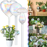 2/4Pcs Plant Water Cans Automatic Self Watering Globes Glass Mushroom Heart Shape Watering Drippers Device Home Garden Supplies