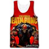 phechion Five Fingers Death Punch 3D Print Casual Tank Tops Undershirt Shirts Streetwear for Men/Women Fashion Vest A230