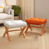 Household Foldable Solid Wood Low Stool Living Room Sofa Stool Bench Foot Stool Balcony Tatami Stool Door Shoe Stool