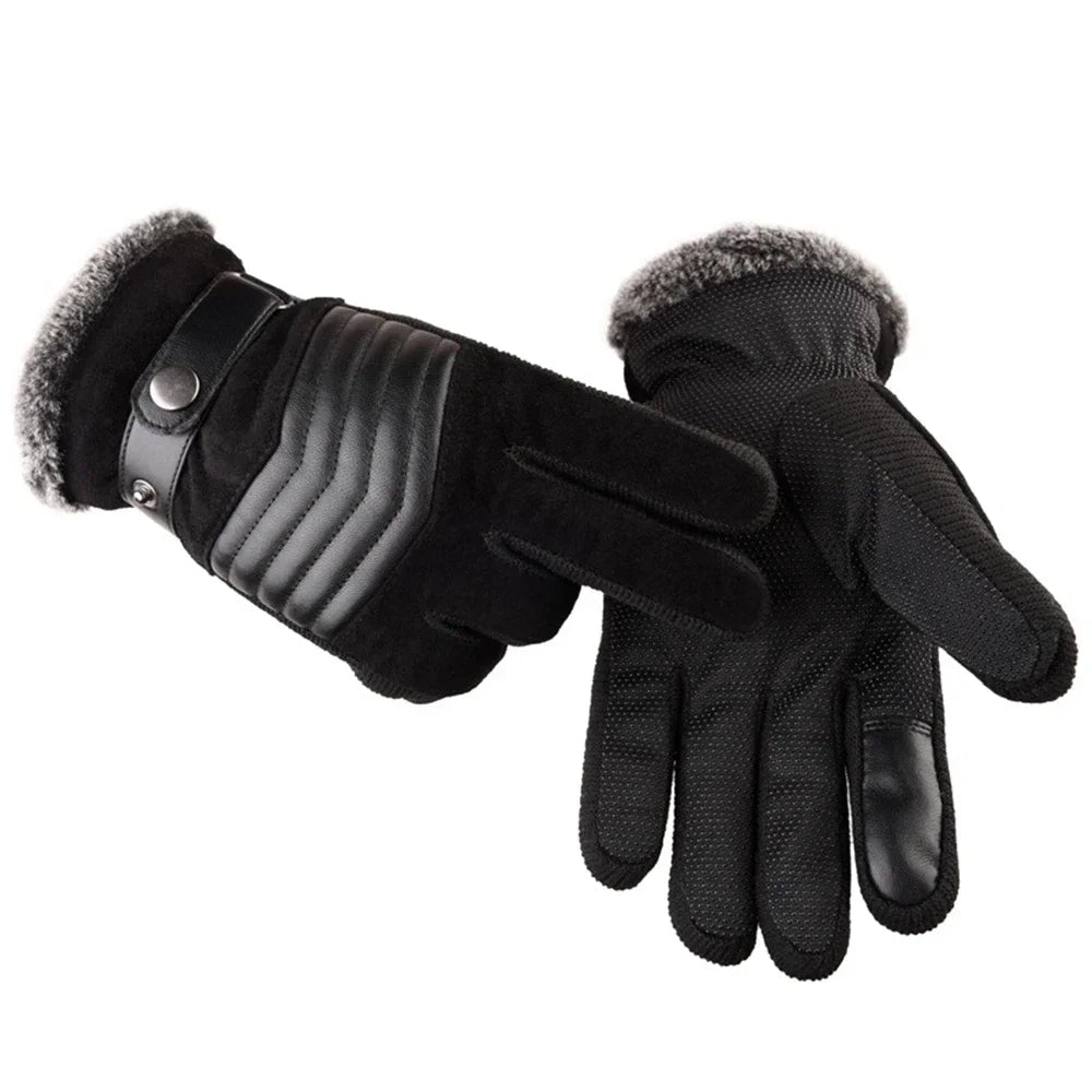 Touch Screen Winter Warm Men's Gloves Genuine Leather Casual Gloves Mittens for Men Outdoor Sport Full Finger Glove ST030