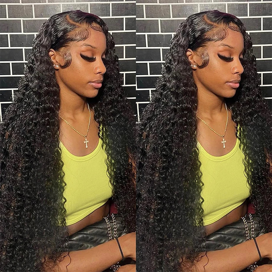 Deep Wave 13x4 Lace Front Human Hair Wigs For Women 30inch Indian Curly 13x6 Lace Frontal Wig Wet And Wavy 4x4 Lace Closure Wigs