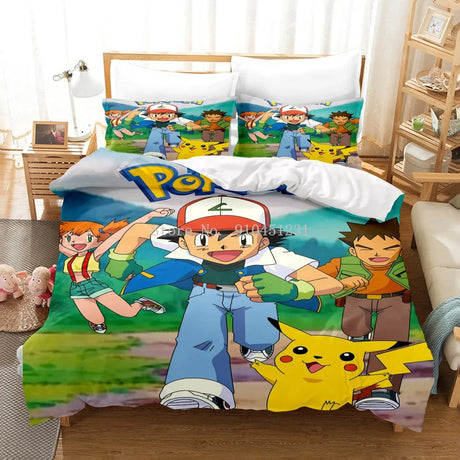 Pokemon Animation Derivatives Bedding Sets Australia / Europe / USA Full Queen King Size Kids Children Boys Quilt Duvet Cover