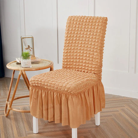 high quality Seersucker chair cover for dining room banquet chair slipcover stretch chair skirt elastic wedding chair decoration