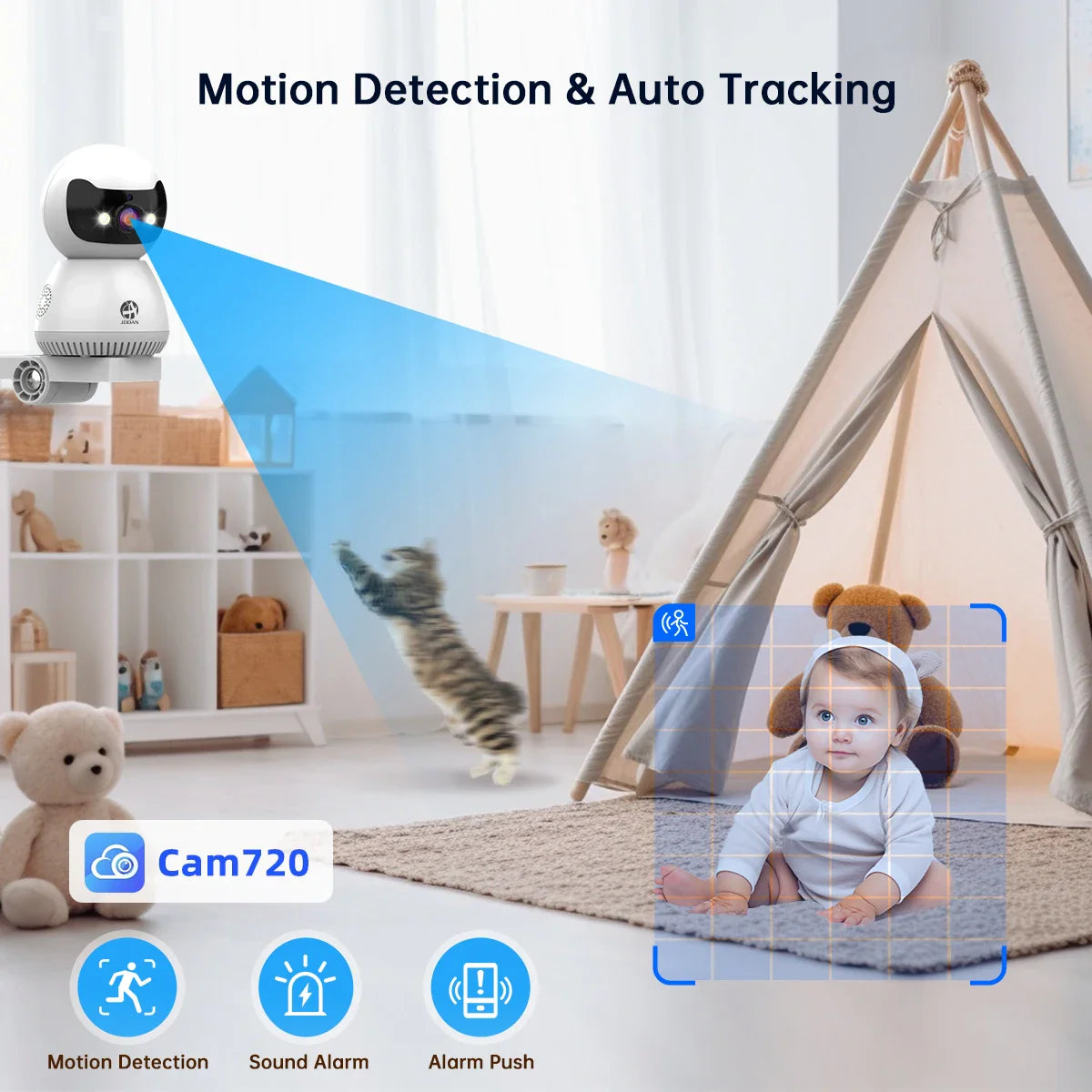 JOOAN 5MP 3MP IP Camera 5G WiFi Home Security Camera AI Tracking Video Surveillance Camera Color Night Vision Smart Baby Monitor