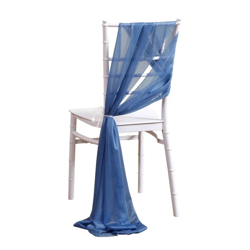 10/50PCS Chiffon Chair Sashes Wedding Chair Decoration 17x250cm For Wedding Aisle Decorations Party Banquet Event Baby Shower