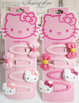 4pcs Sanrio Hello Kitty Children's Hairpin Hair Rope Rubber Band Hair Accessories Bow Hair clip girl kid hair ring