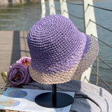 Gradient Straw Fisherman Hat Ladies Sweet Summer Sun Protection Simple Bucket Hat Temperament Elegant Wild Fashion Beach Sun Hat