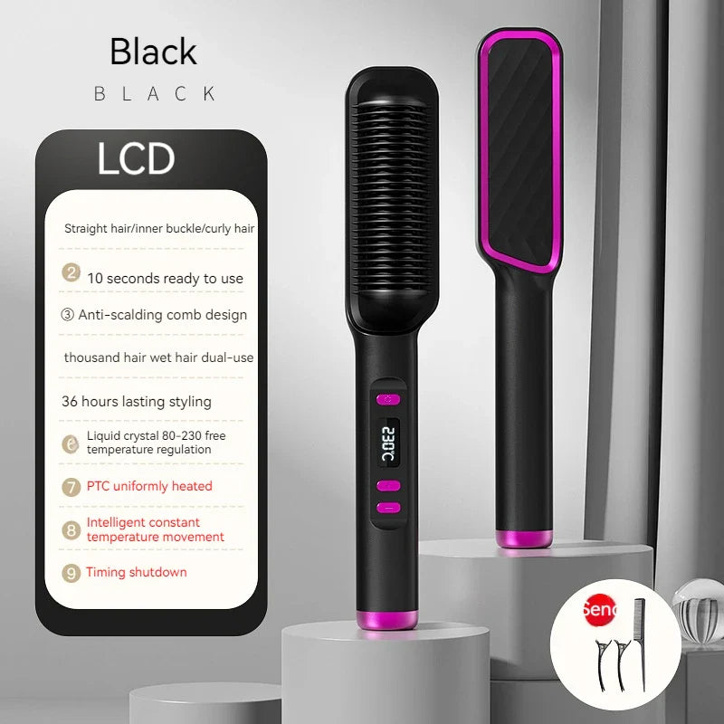 Xiaomi Mijia Electric Hair Brushes LCD Display Hair Straightening Brush Styling Comb Does Not Hurt Hair Anion Curling Iron PTC