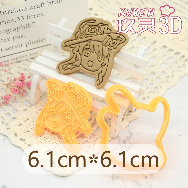 Genshin Impact Neuvillette Cake Tool Animal Cookie Cutter Christmas Cutters Biscuit Stamp Fondant Mould Baking Sugarcraft Molds