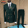 Formal Suit for Men Wedding Tuxedo Double-breasted Jacket and Pants 2-piece Set Business Blazer Gold Buttons Suit Groom