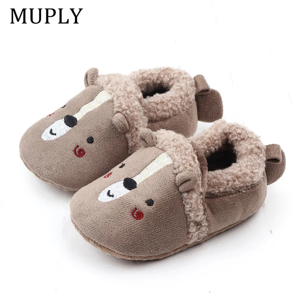 Baby Shoes Adorable Infant Slippers Toddler Baby Boy Girl Knit Crib Shoes Cute Cartoon Anti-slip Prewalker Baby Slippers