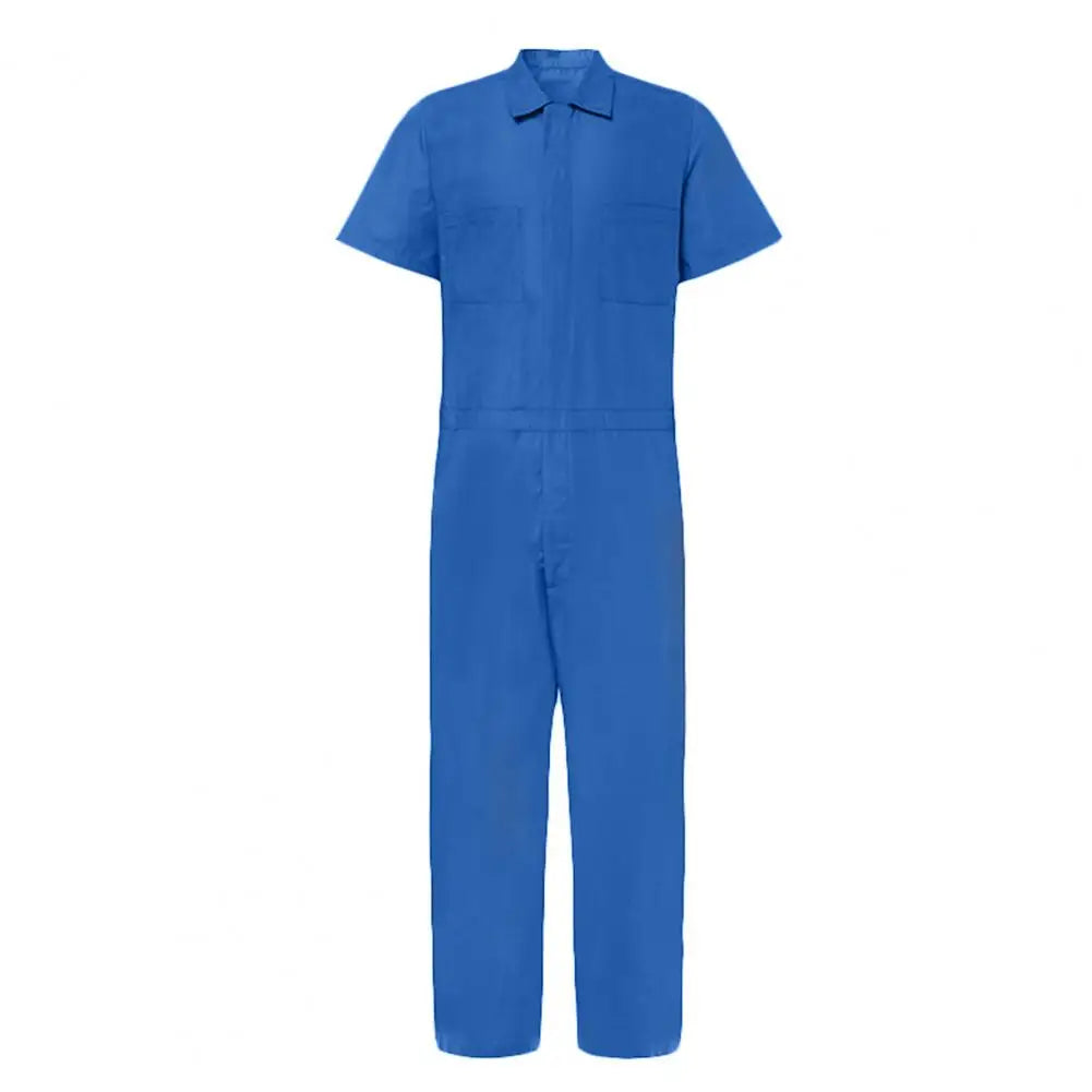 Work Jumpsuit for Men Cargo Pants Button Closure Turn-down Collar with Pockets Jumpsuits And Romper for Men