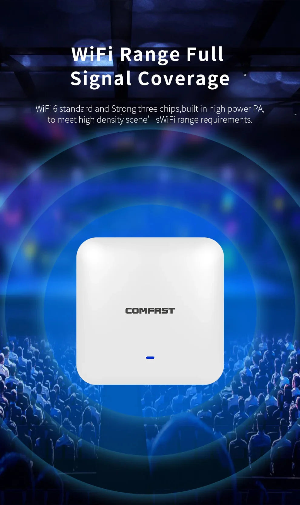 Comfast AX3000 WiFi 6 Ceiling AP 2.4G&5G Dual Band Wireless Gigabit Access Point High Power Indoor WiFi Coverage Router Extender