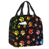 Cute Animal Pet Dog Paw Pattern Lunch Bag Thermal Cooler Insulated Lunch Box for Student School Work Picnic Food Tote Bags