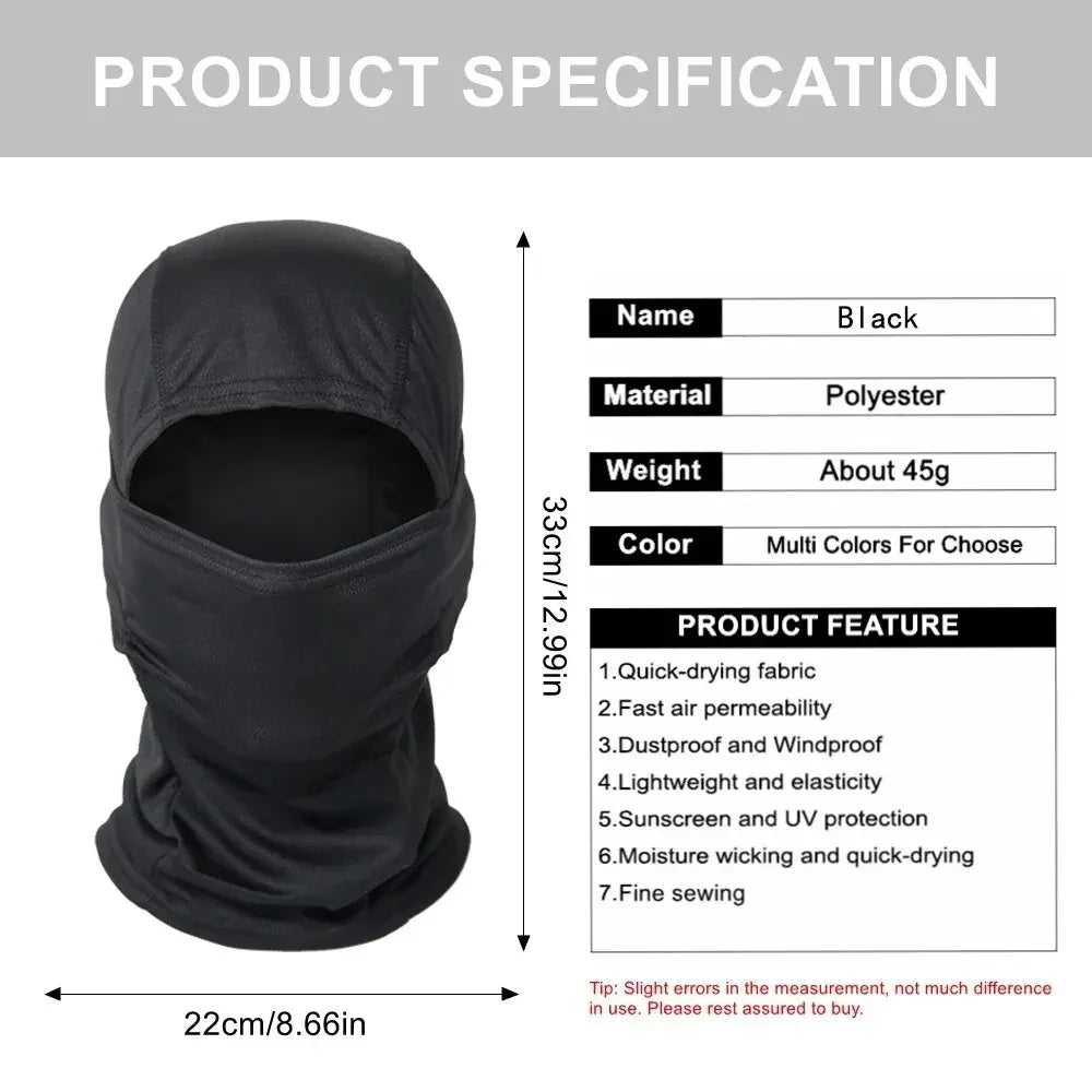 Tactical Camouflage Balaclava Hat Motorcycle Face Mask Lycra Moto Biker Wind Cap Mask Stopper Windproof Bicycle Cycling Headgear