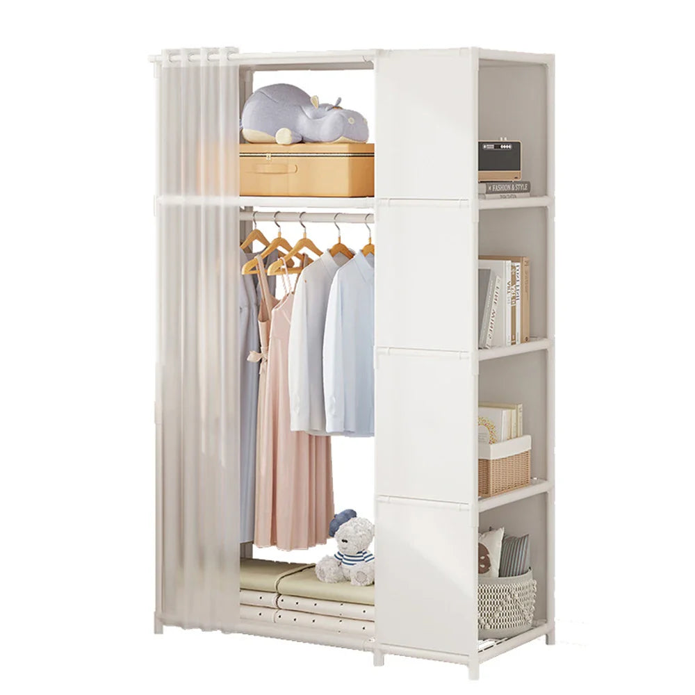 수납장 Clothes Toys Storage Locker,Home Dustproof Wardrobe,Dormitory Steel Frame Reinforced Combination Storage Rack,Simple Cabinet