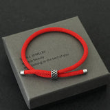 Lucky Red Thread Bracelet With Stainless Steel Rings Unisex Viking Braslet Jewelry Pirate Nautical Rope Braclet Leisure Pulseira