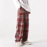 Men Checkered Casual Pants Loose Straight Corduroy Pants Sweatpants Man Fashion Streetwear 2023 Spring New Hip Hop Trousers