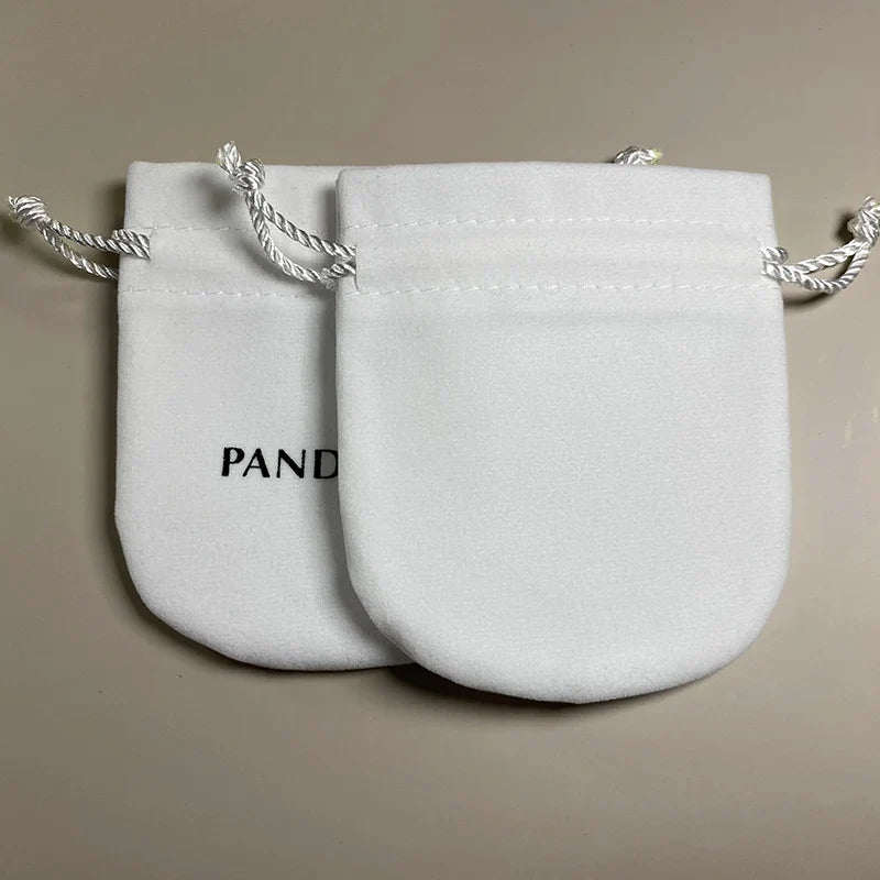 new20/50/100pcs lot Flannel Bag Pouch For Bead Charm Bracelet Women Original Fit Jewelry Gift White Bags Outer Packaging PanDora