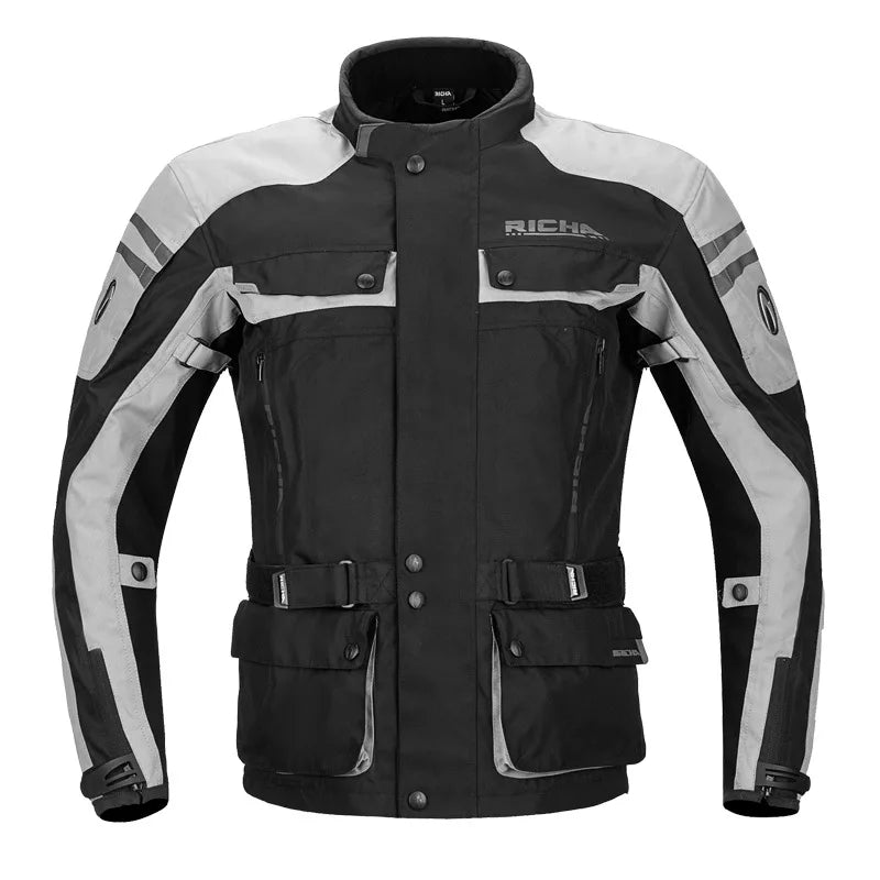 Motorcycle Jacket Men Riding Motorcyclist Waterproof Leather Pants Women Outdoor Protective Equipment Removable Keep Warm