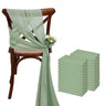 24 Pcs 17x275cm Chiffon Chair Sashes 12 Set Sage green Chair Sash Wedding Chair Covers Ribbon Wedding Party Aisle Chair Decor