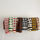 deer jonmi Korean Style New Winter Children Knitted Scarves Korean Style Thicken Warm Toddlers Kids Chic Plaid Shawl