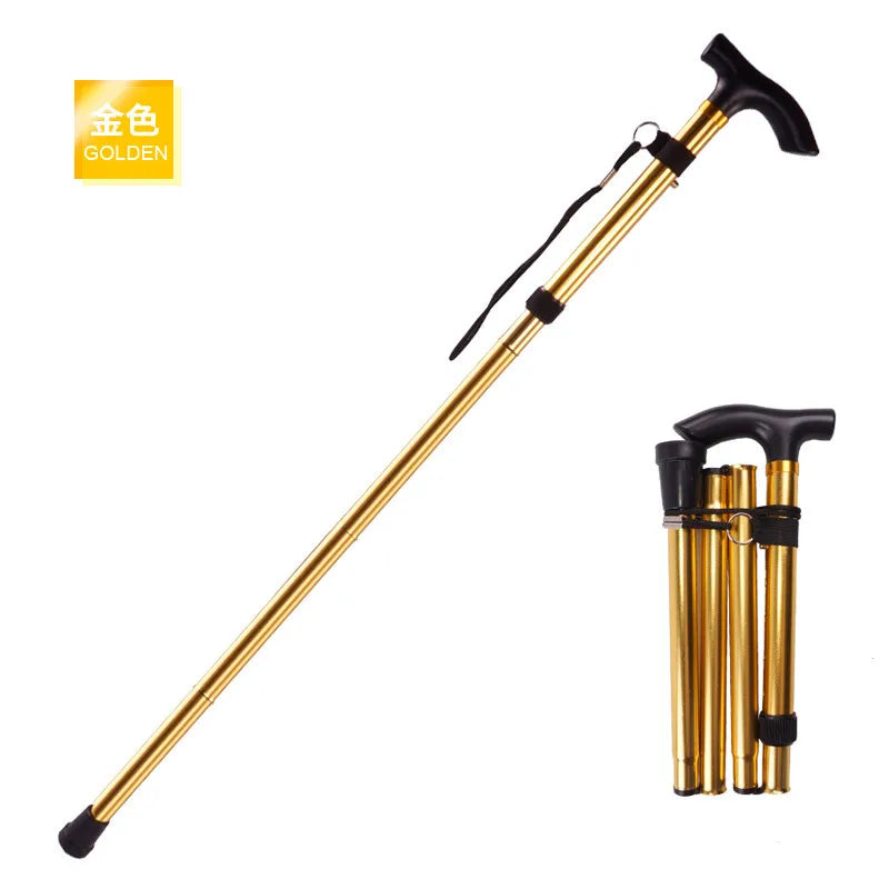 Adjustable Walking Stick Cane 2 Section Stable Anti-Skid Anti Shock  Crutch for Old Man Hiking