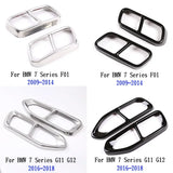 For BMW  7 Series F01 G11 G12 2009-2020 Stainless Steel Car Tail Muffler Exhaust Pipe Output Cover Stickers Car Accessories