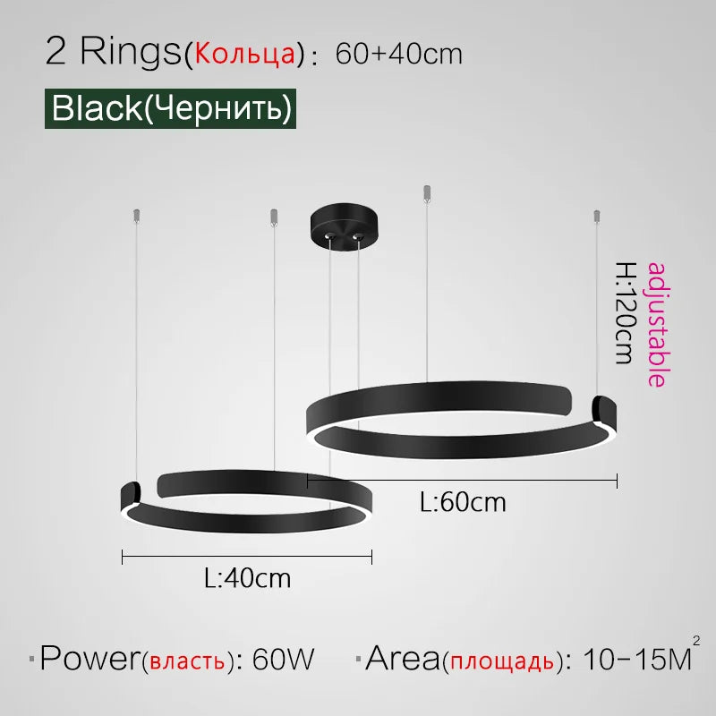 Ceiling chandelier Pendant light Chandeliers for dining room LED Bedroom living room nordic home decor Modern Round ring lamps