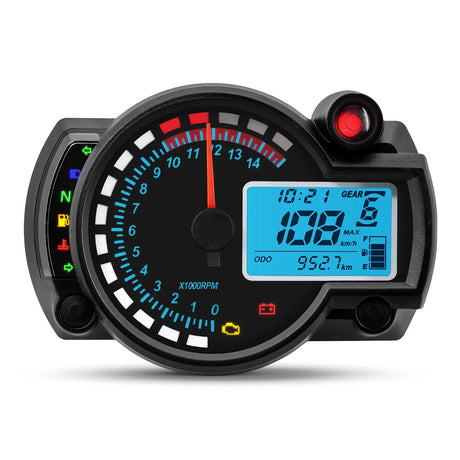 2023 Universal LCD Digital Motorcycle 7Colors Speed Gauge Meter MAX 299KM/H Dashboard New RX2N Odometer Speedometer Instrument