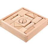 22pcs Building Blocks Beech Wooden Log Stacking Blocks with Box Montessori Toys for Kids Learning Education Baby Toys