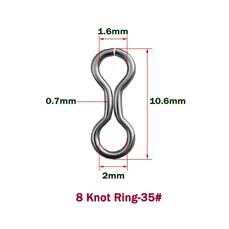 CF Lure Hard bait 30~46 Size DIY Stainless Steel 8 Knot Ring Customizable Jointed Ring Fishing