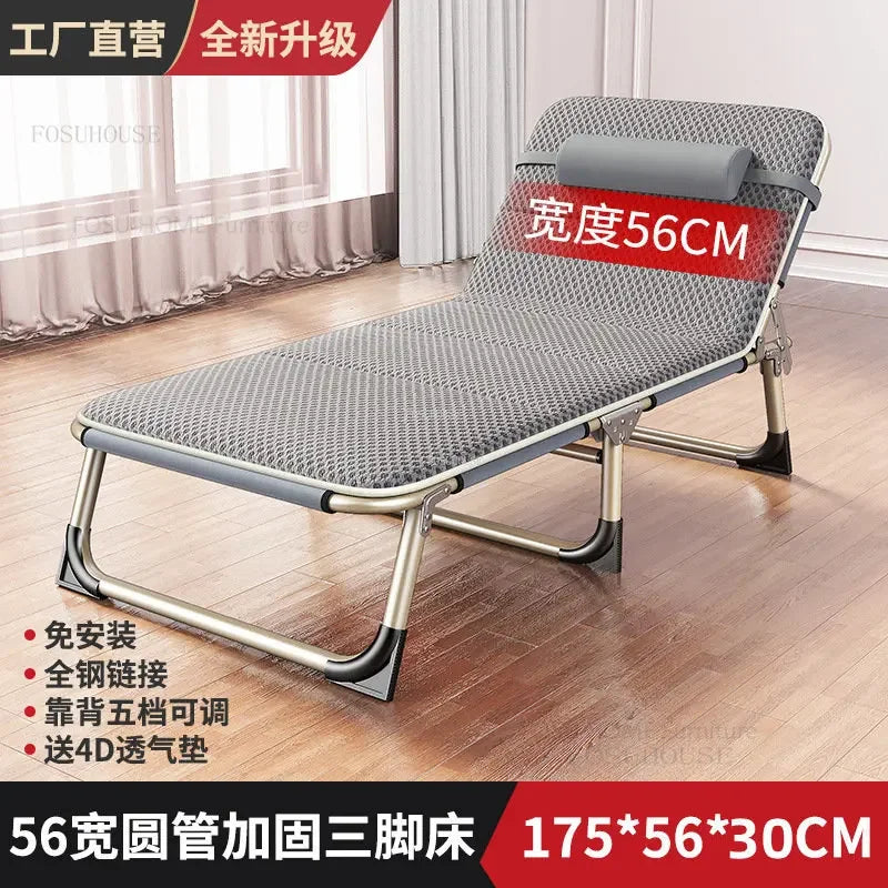 Folding Beds Portable Single Office Bed Sleeping Marching Bed Leisure Recliner Modern Home Furniture Outdoor Folding Bed C