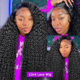 Melodie 13x6 HD Lace Frontal Wig Deep Wave 13X4 Transparent Human Hair Curly Glueless 5X5 Closure PrePluck 250 Density