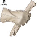 Touch Screen leather gloves,high-end leather gloves women,Genuine Leather winter gloves,Keep warm women's leather gloves-2226